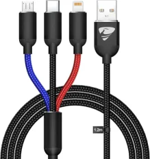 Aioneus USB Cable 3 in 1 Multi Charging Cable 1.2m